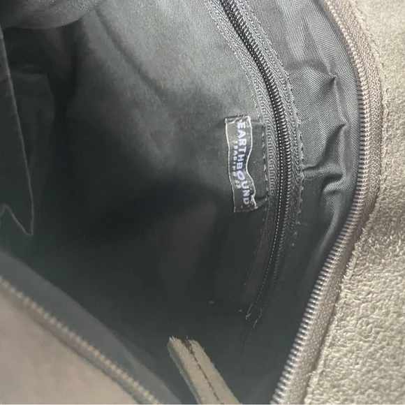 EARTHBOUND Gray Bohemian Festival Shoulder Bag with Fringe Zipper Closure - Picture 7 of 9